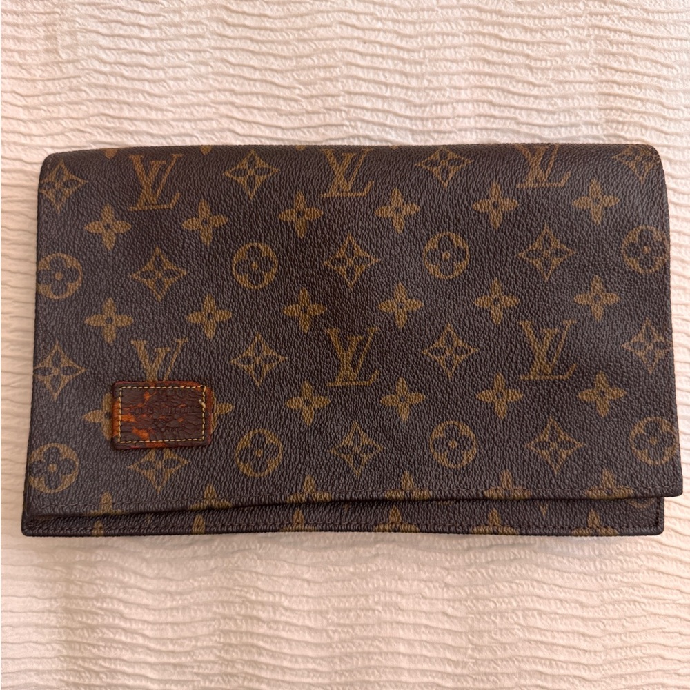 Louis Vuitton Brown and Gold Monogram Pouch